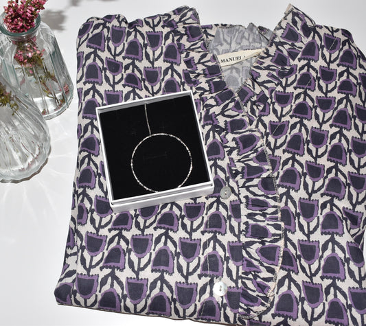 PACK BLUSA NORA + COLGANTE ÉMERAUDE PLATEADO