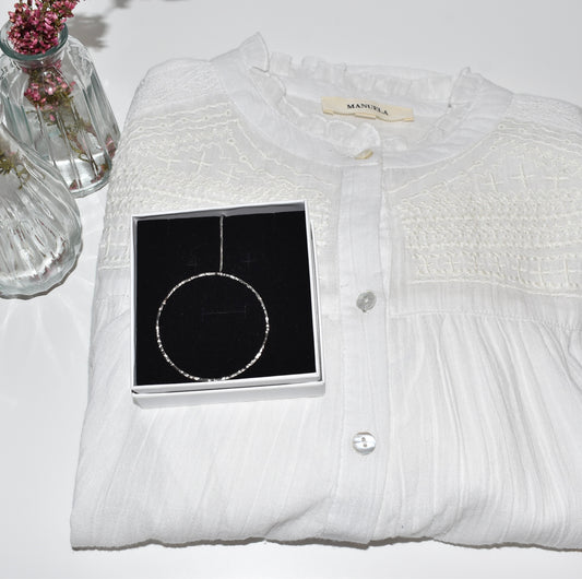 BLUSA VENICE + COLGANTE ÉMERAUDE PLATEADO