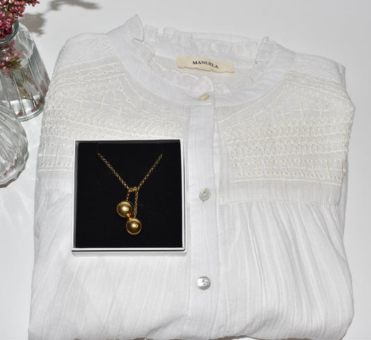 PACK BLUSA VENICE + COLGANTE CLAUDE DORADO
