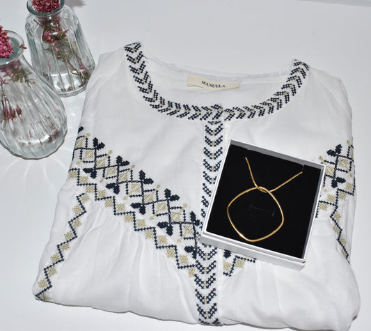 PACK BLUSA DANTE + COLGANTE DELPHINE DORADO