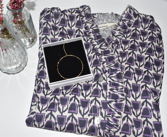 PACK BLUSA NORA + COLGANTE ÉMERAUDE DORADO