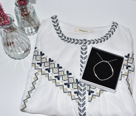 PACK BLUSA DANTE + COLGANTE DELPHINE PLATEADO