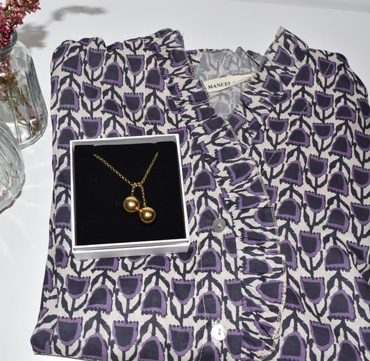 PACK BLUSA NORA + COLGANTE CLAUDE DORADO
